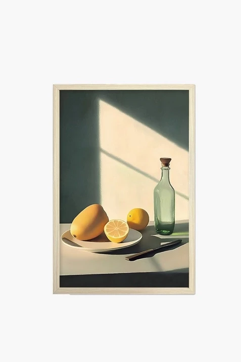 Framed Contemp Lemons Canvas, 40x60cm