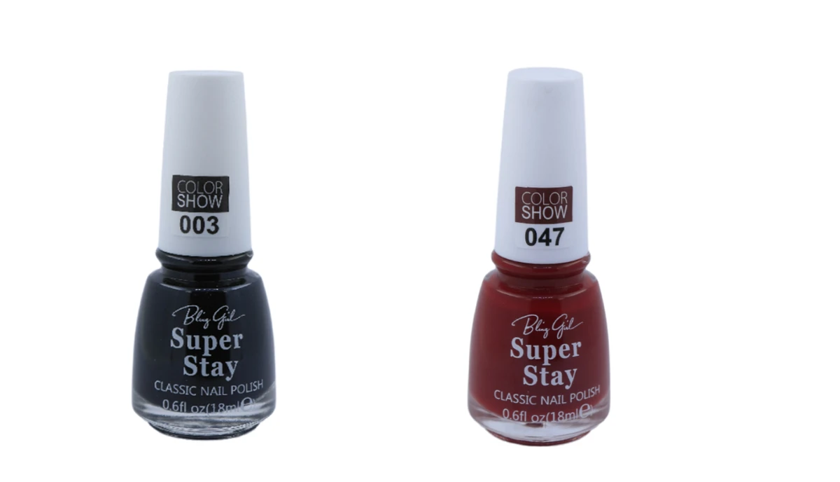 Bling Girl Super stay nail Polish black and red- 12ml x2