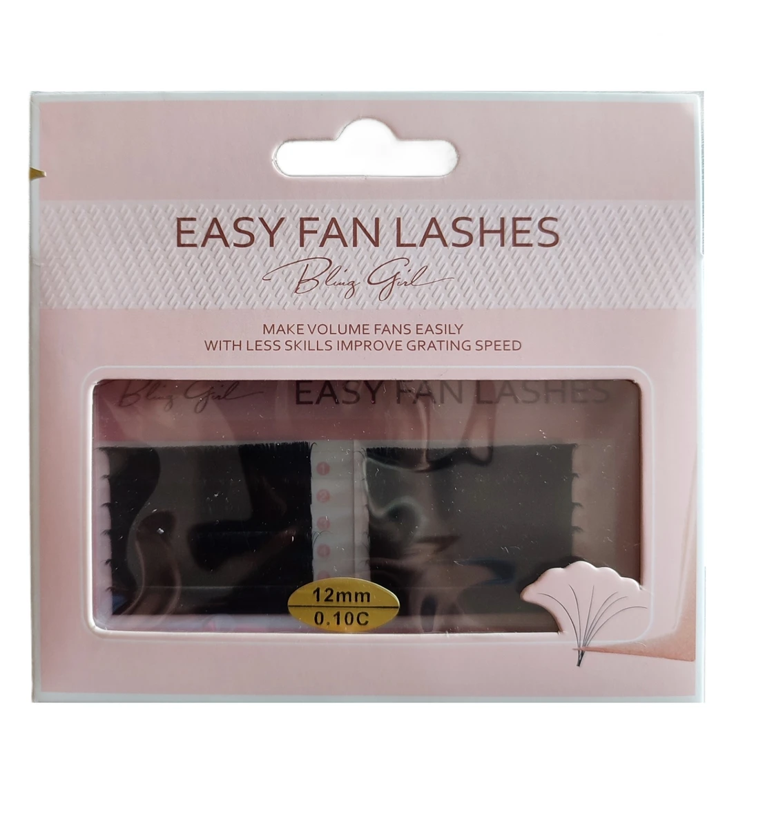 Bling Girl Easy Fan Eyelash Extension Tray 12mm 0.10C
