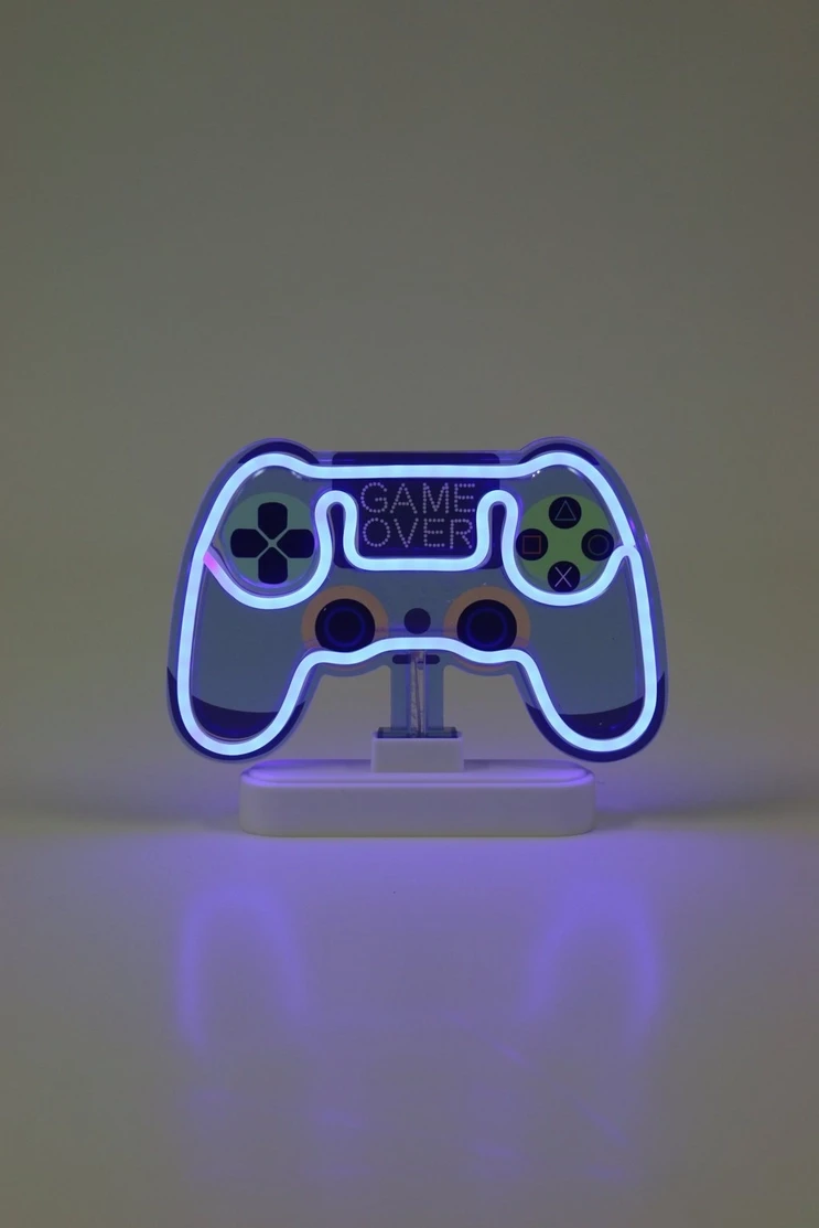 Neon Gamer Battery Operated Led Light On Stand
