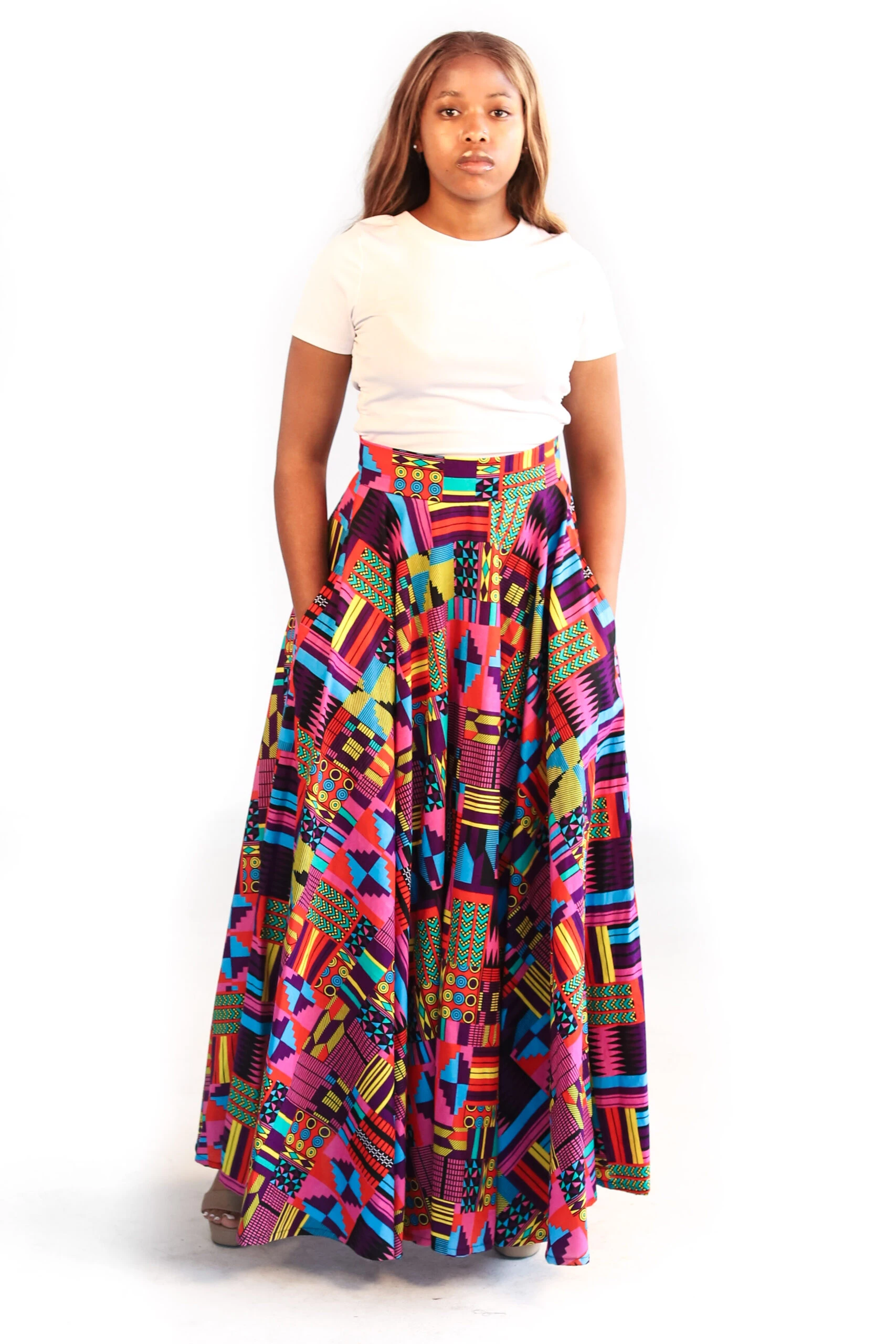 Bokaap Kente Flare Skirt