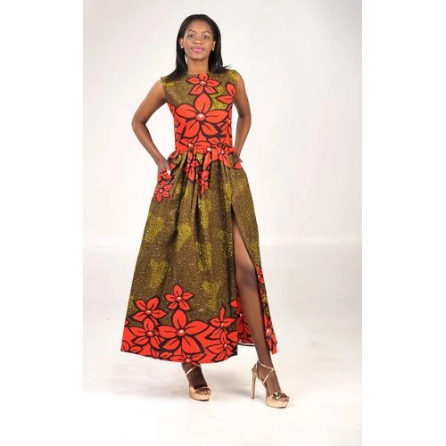 Red Petals Sleeveless Dress