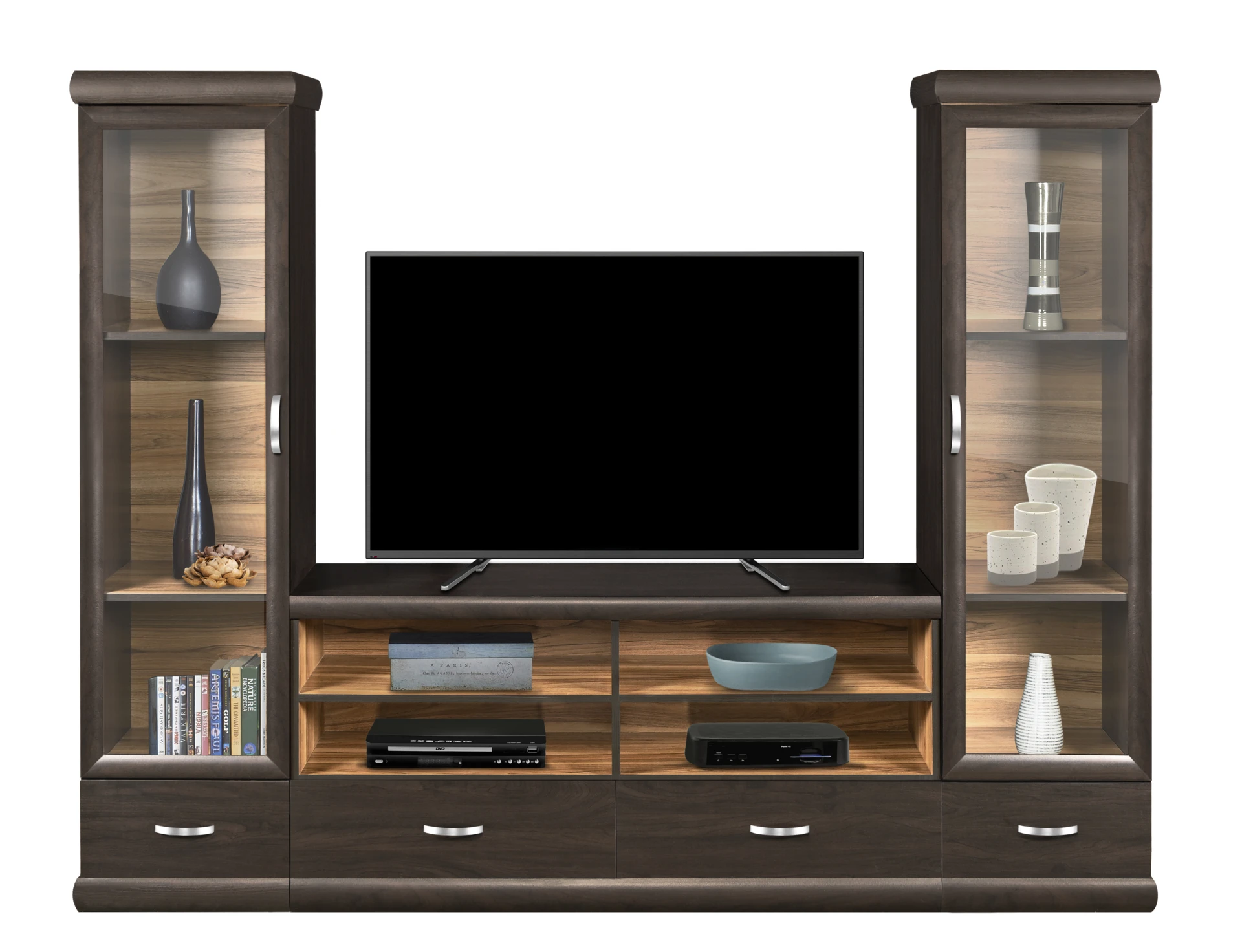 Kenya 3 Piece Wall Unit, Italian Walnut
