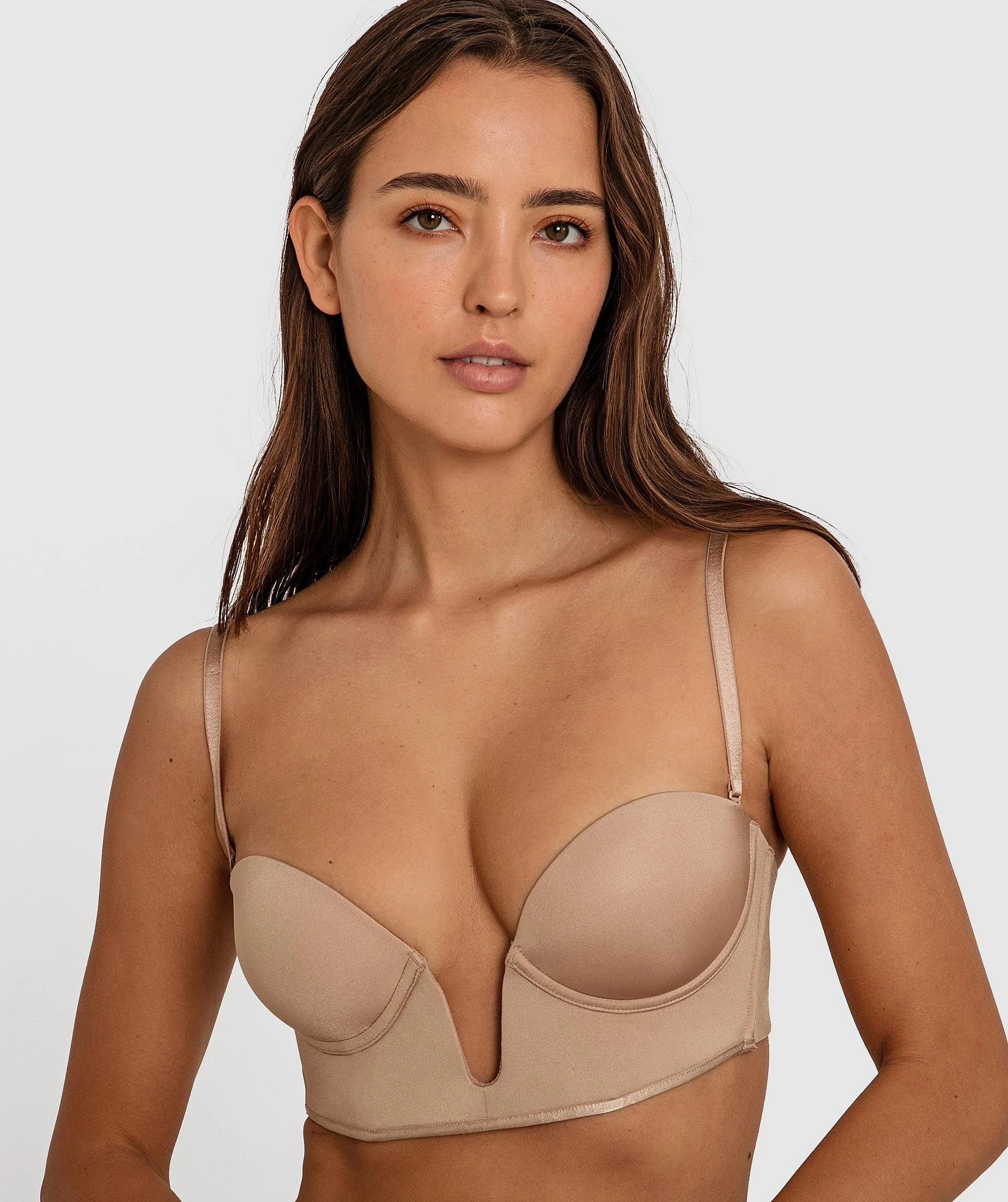 Inner Essence Strapless Plunge Bra - Nude 2