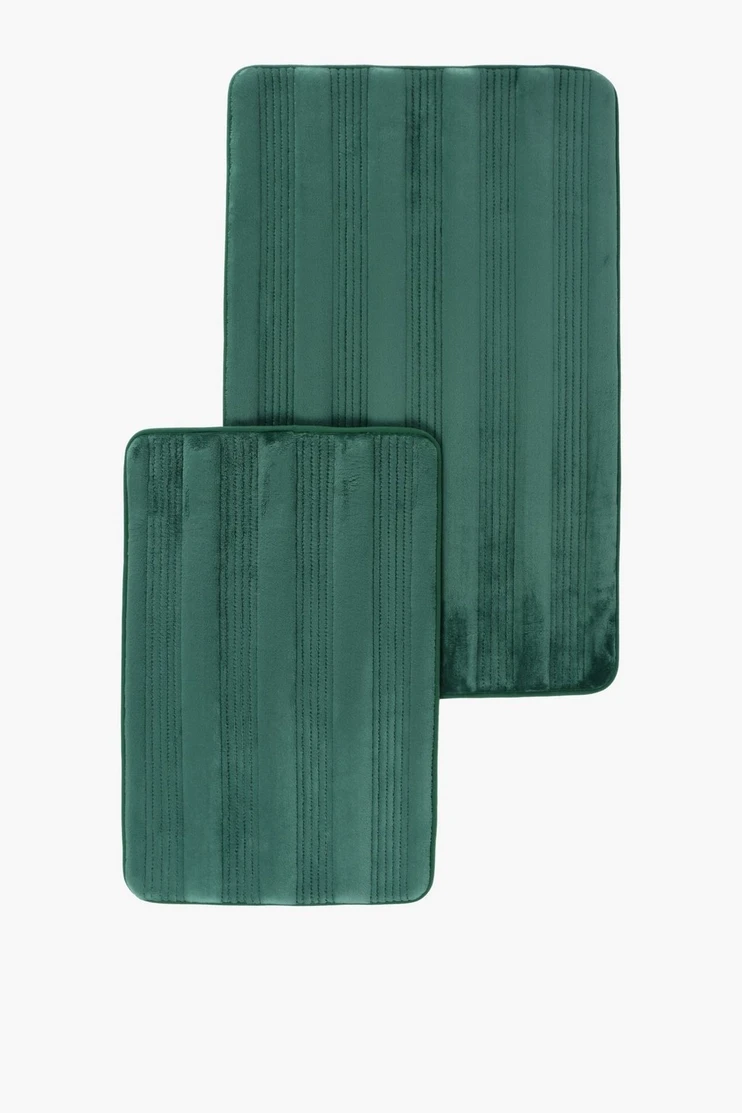 2 Piece Panel Memory Foam Bath Mat Set