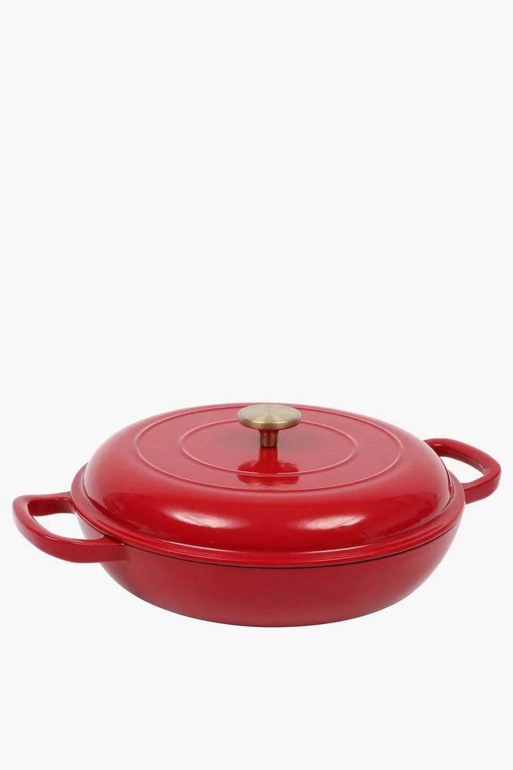 Enamel Round Flat Pot