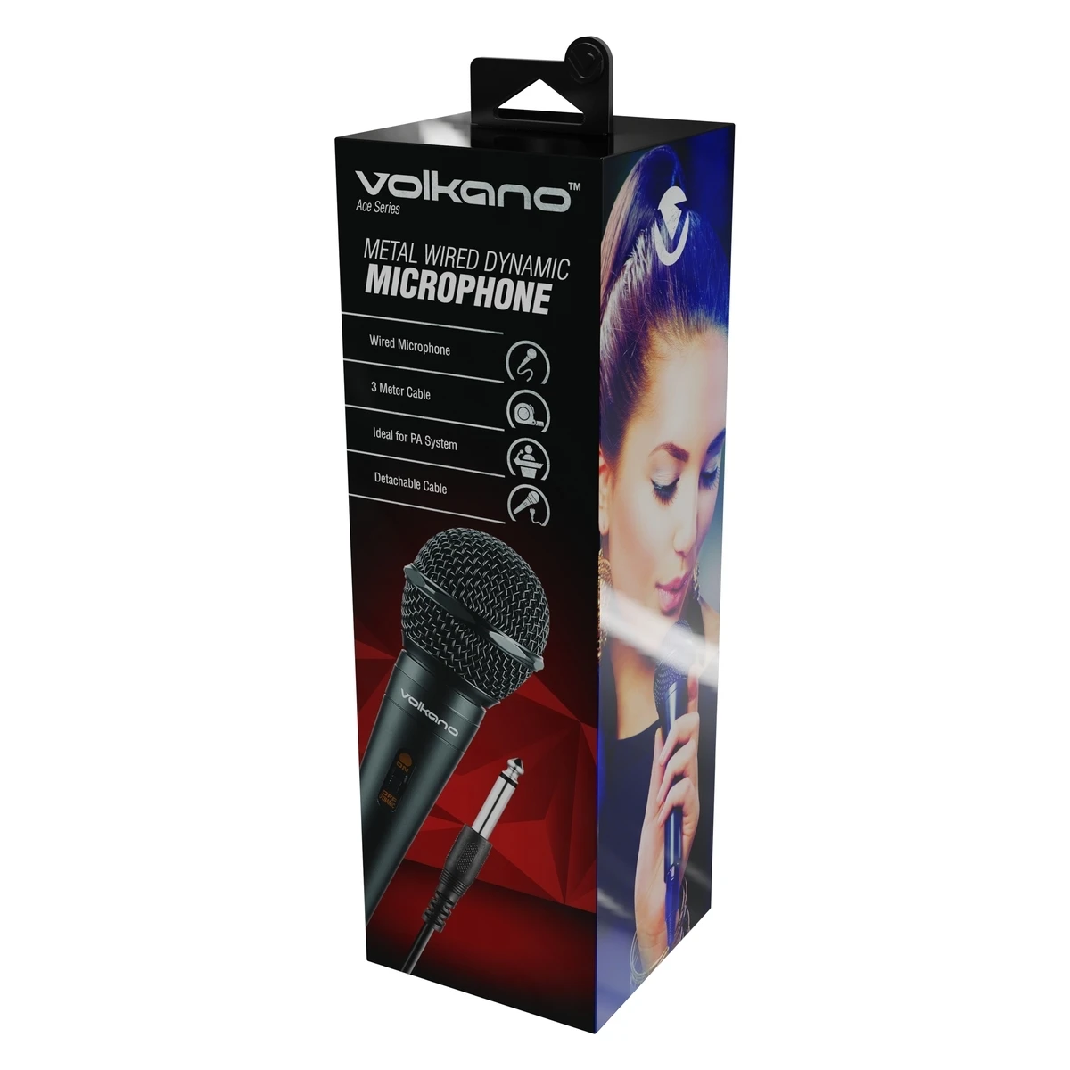 Volkano Ace Series Unidirectional Microphone With Detachable Cable