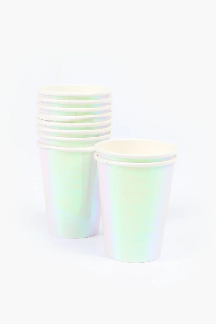 10 Pack Iridescent Paper Cups