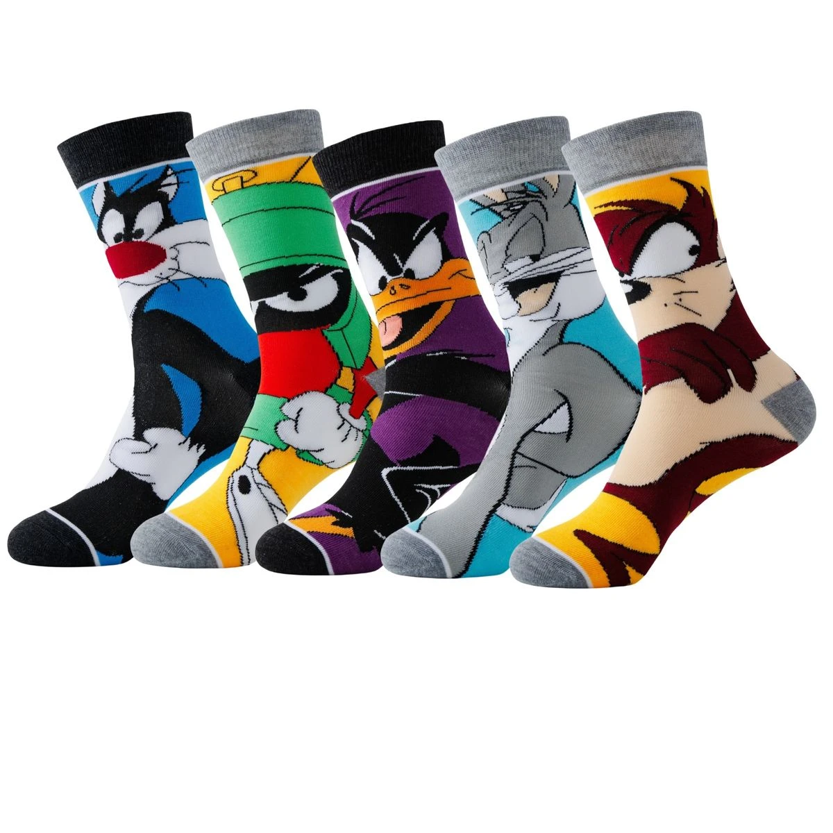 5 Pairs of Cartoon Character Happy Socks for Men and Boys