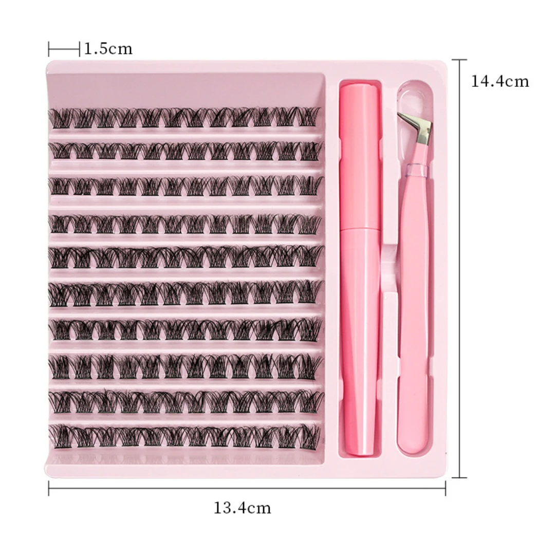 Lash Clusters Lash Curl Extension Kit with Lash Bond &Tweezer (8-16mm)