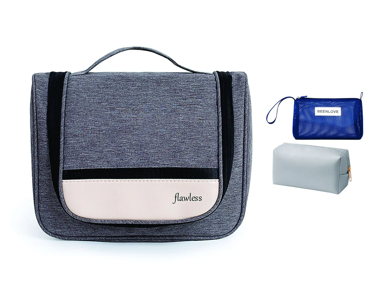 Durable Multifunctional Sorted Storage Toiletry or Makeup Bag for Travel - GREY