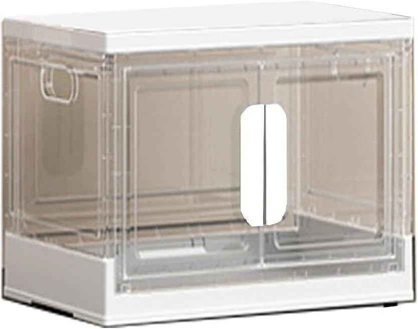 Collapsible and Foldable Transparent Storage Organizer Box With Wheels